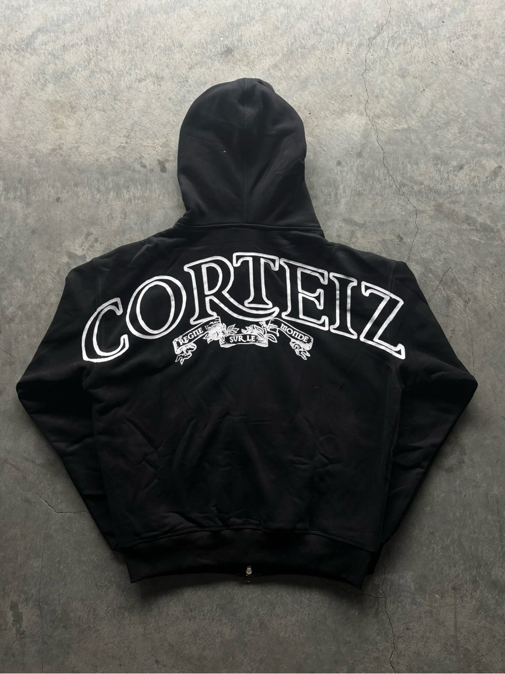 Corteiz Black Logo Hoodie - Men's Zip Up Sweatshirt